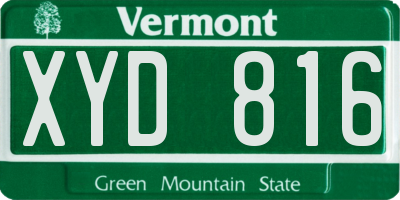 VT license plate XYD816