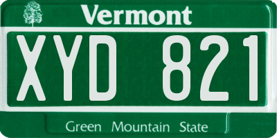 VT license plate XYD821