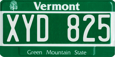 VT license plate XYD825