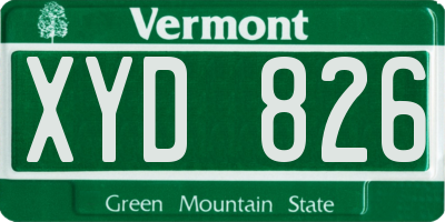 VT license plate XYD826