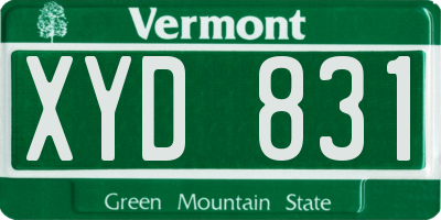 VT license plate XYD831