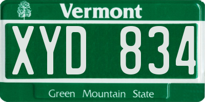 VT license plate XYD834
