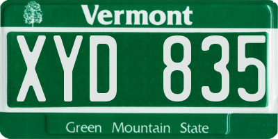 VT license plate XYD835