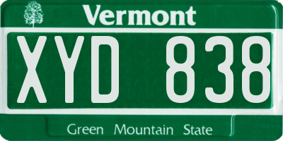 VT license plate XYD838