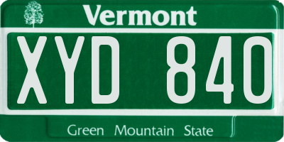 VT license plate XYD840