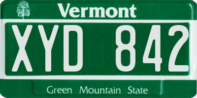 VT license plate XYD842