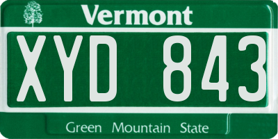 VT license plate XYD843