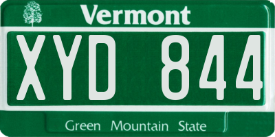 VT license plate XYD844