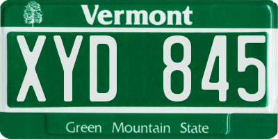 VT license plate XYD845