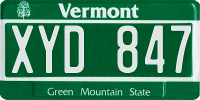 VT license plate XYD847