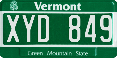 VT license plate XYD849