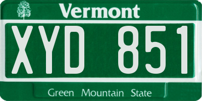 VT license plate XYD851