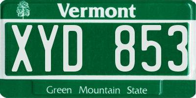 VT license plate XYD853