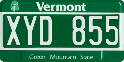 VT license plate XYD855