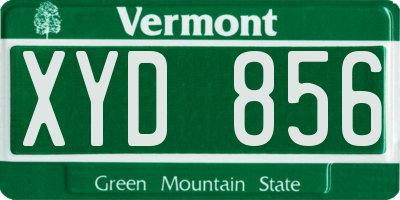 VT license plate XYD856