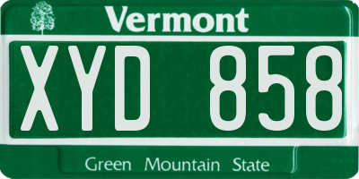 VT license plate XYD858