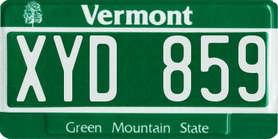 VT license plate XYD859