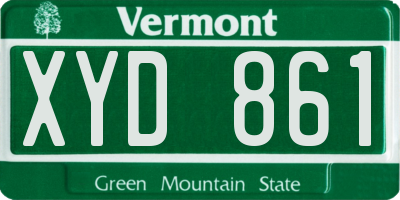 VT license plate XYD861