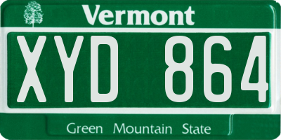 VT license plate XYD864