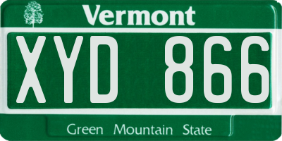 VT license plate XYD866