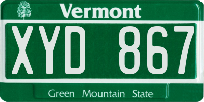 VT license plate XYD867