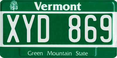 VT license plate XYD869
