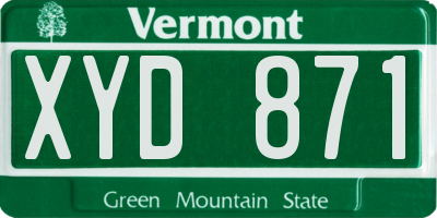 VT license plate XYD871