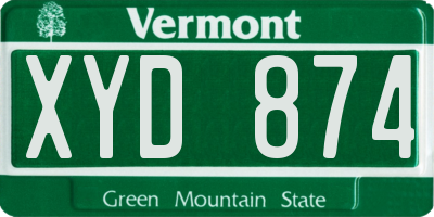 VT license plate XYD874