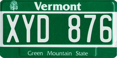 VT license plate XYD876