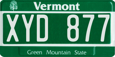 VT license plate XYD877