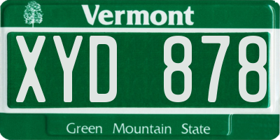 VT license plate XYD878