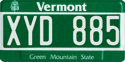 VT license plate XYD885