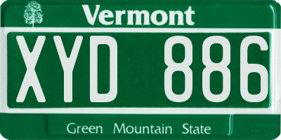 VT license plate XYD886