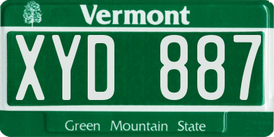 VT license plate XYD887