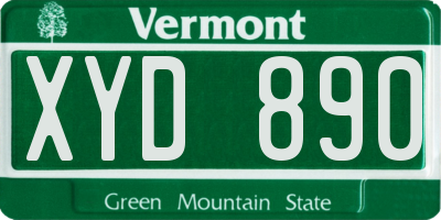 VT license plate XYD890