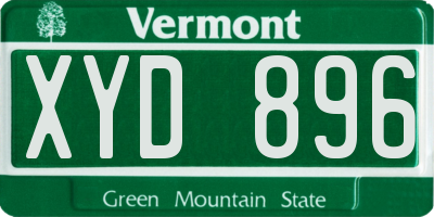 VT license plate XYD896