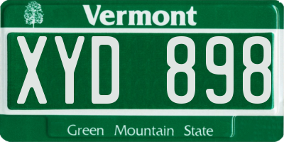 VT license plate XYD898