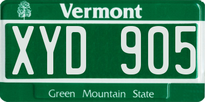 VT license plate XYD905