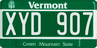 VT license plate XYD907