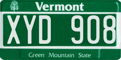 VT license plate XYD908