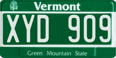 VT license plate XYD909
