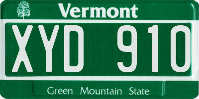 VT license plate XYD910
