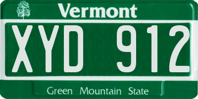 VT license plate XYD912
