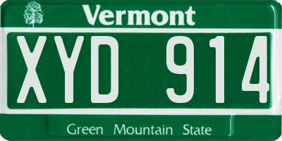 VT license plate XYD914