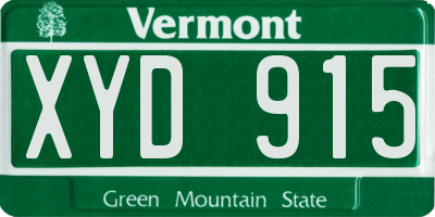 VT license plate XYD915