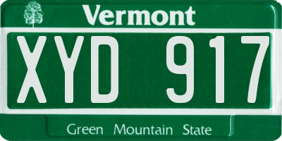 VT license plate XYD917