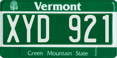 VT license plate XYD921