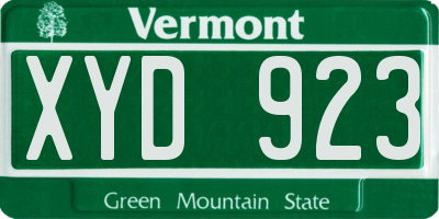 VT license plate XYD923