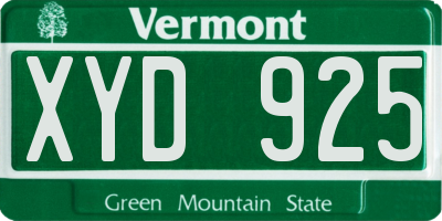 VT license plate XYD925