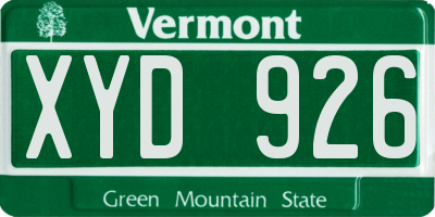 VT license plate XYD926